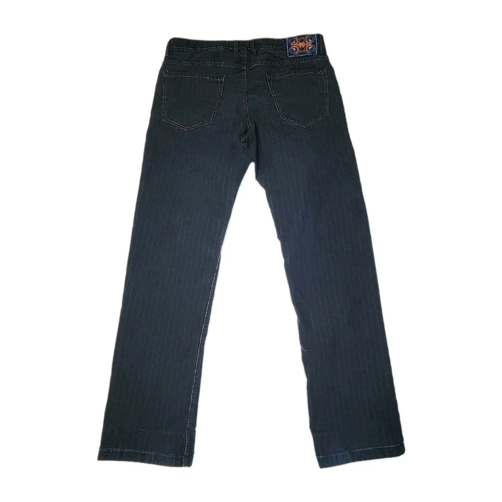 Robert Graham Jeans Mens 34x34 Black Pinstripe Straight Leg Designer Denim 34x33
